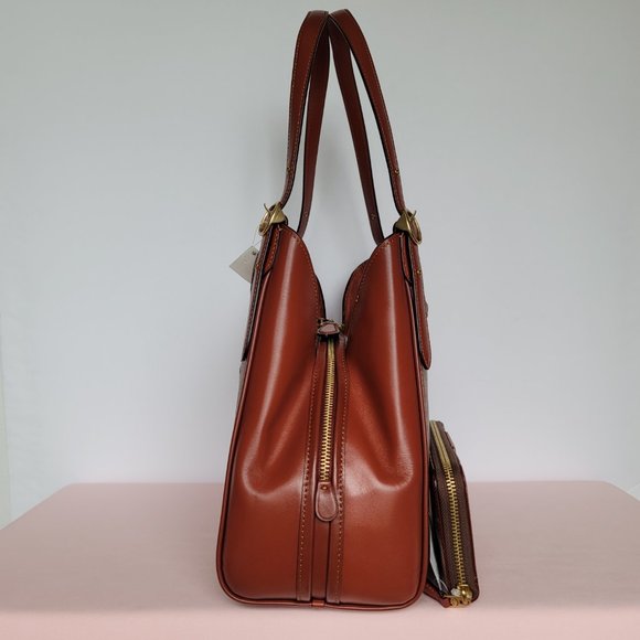 COACH Lori Signature Logo Coated Canvas Shoulder Bag AND Accordion Wallet SET🎈⭐ - Picture 11 of 16